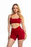 Crossover Scrunch Shorts - Wine Red
