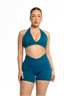 Crossover Scrunch Shorts - Ocean Teal