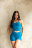 Crossover Scrunch Shorts - Ocean Teal