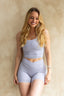 Crossover Scrunch Shorts - Lilac Grey