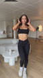 Crossover Scrunch Leggings - Black