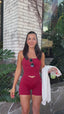 Crossover Scrunch Shorts - Wine Red